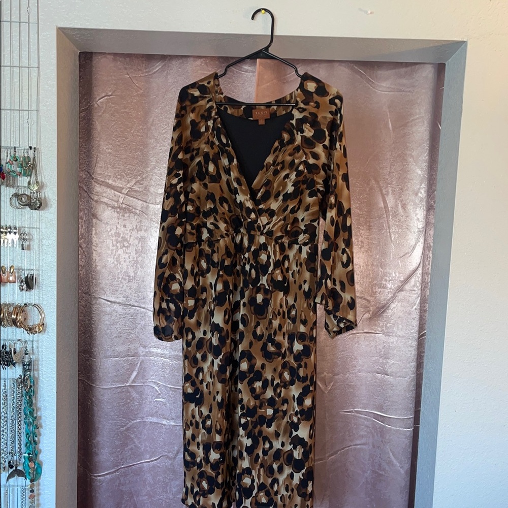 ICON Animal Print V-Neck Dress